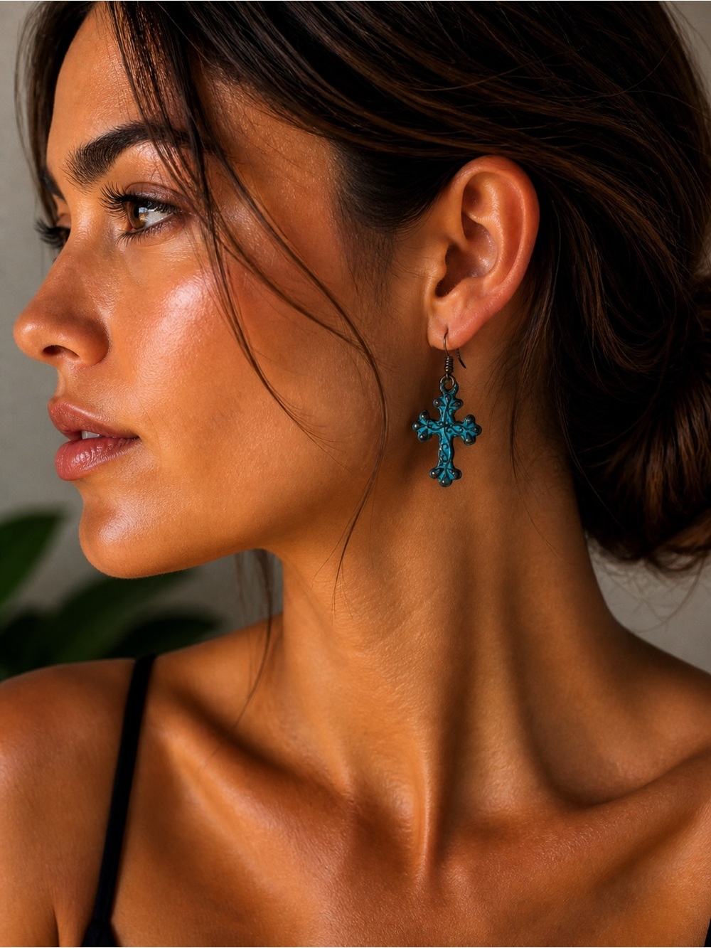 Turquoise Cross Earrings